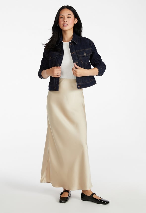 Charmeuse Maxi Skirt Cream