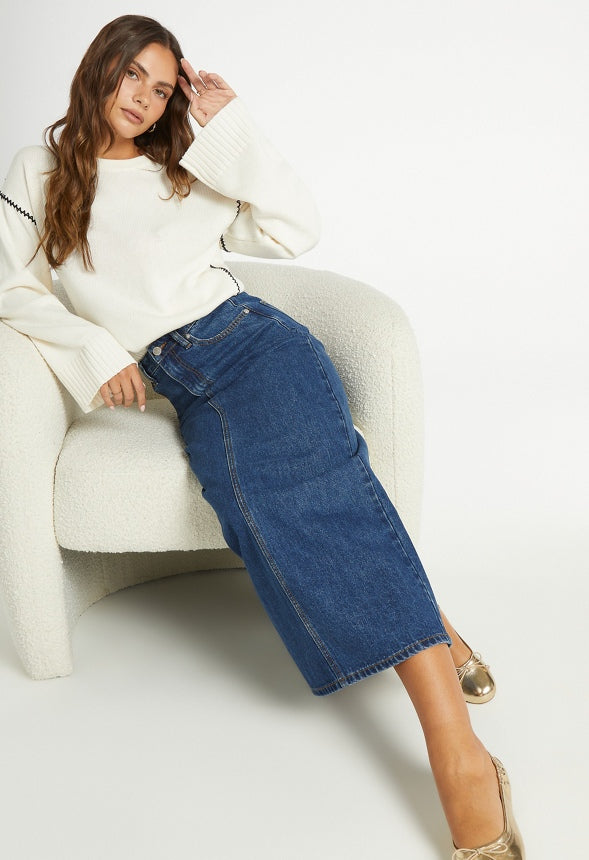 Maxi Denim Skirt Vibes