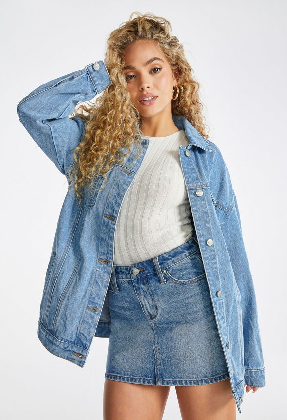 A-Line Mini Denim Skirt Faze
