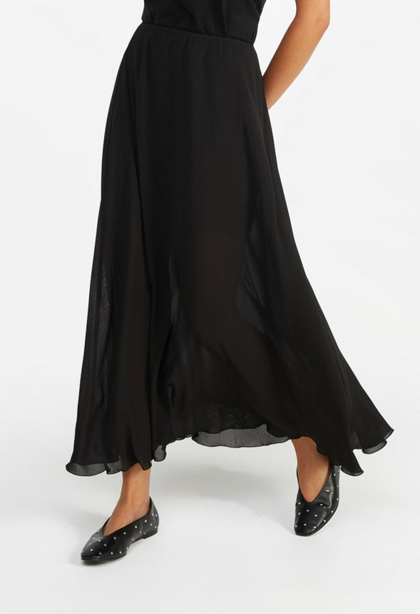 Sheer Maxi Skirt Black Caviar