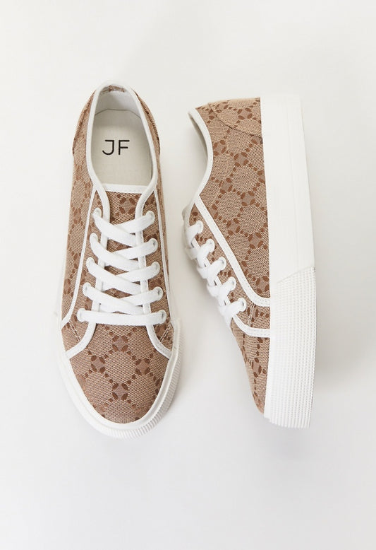 First Timer Platform Sneaker Taupe Logo