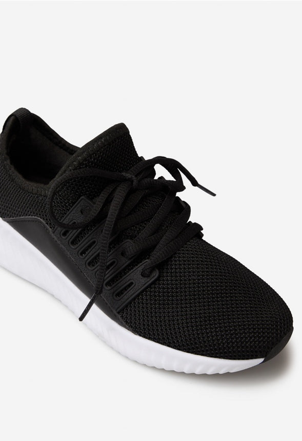 VELINDA KNIT FLAT SNEAKER Black