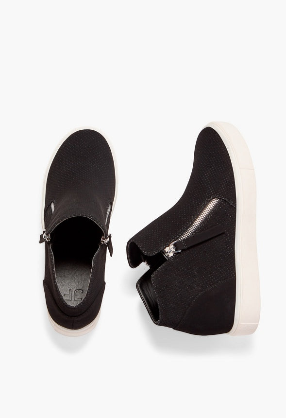 Kayden Wedge Sneaker Black