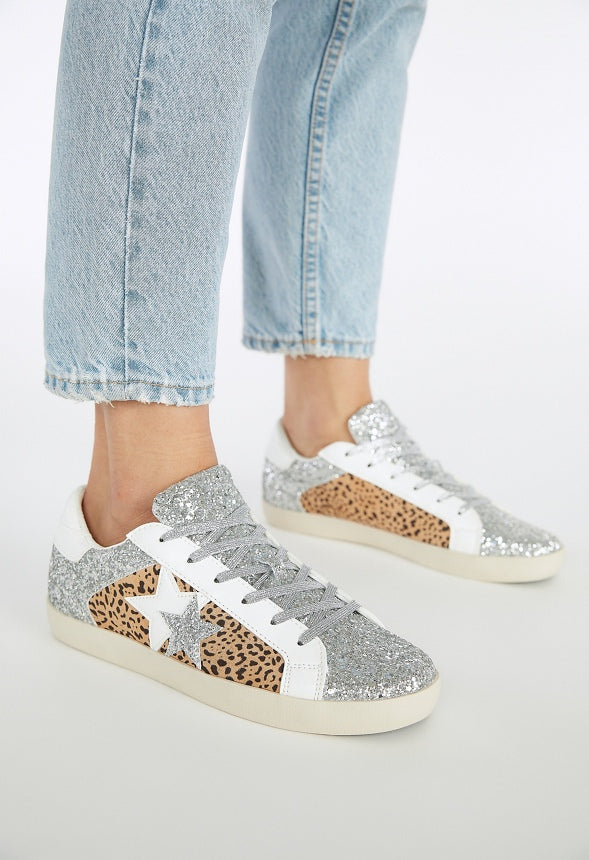 Zaylee Embellished Sneaker Summer Leopard/Silver Multi