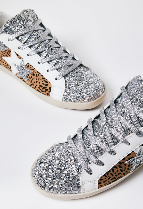 Zaylee Embellished Sneaker Summer Leopard/Silver Multi