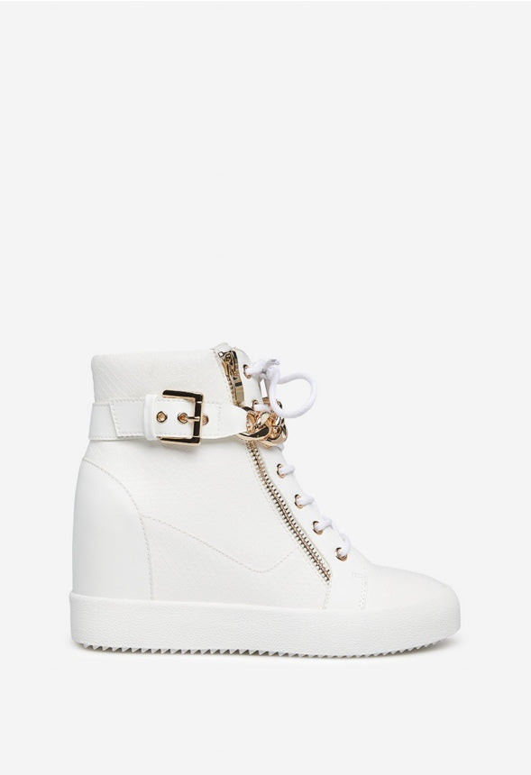 Aleale High Top Wedge Sneaker White
