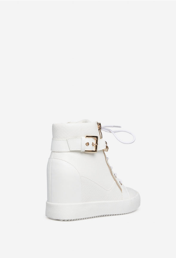 Aleale High Top Wedge Sneaker White