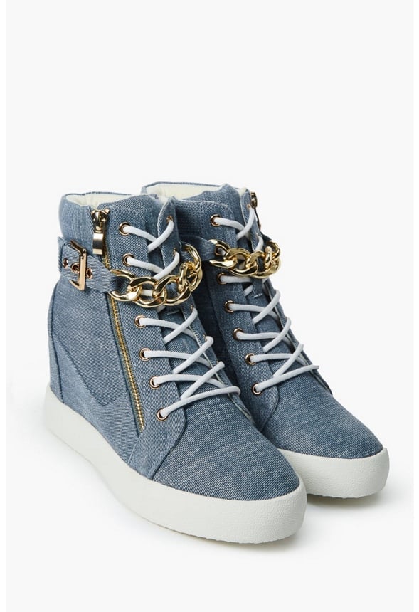 Aleale High Top Wedge Sneaker Chambray