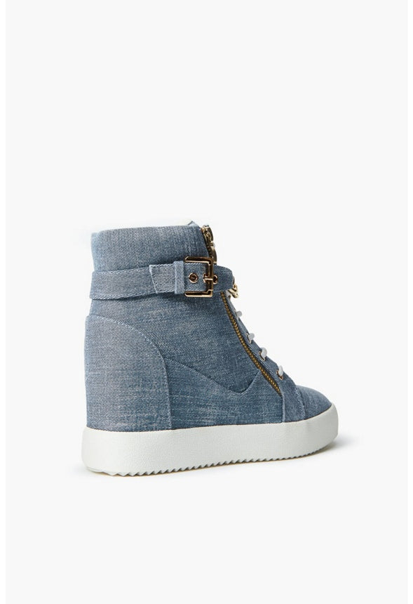Aleale High Top Wedge Sneaker Chambray