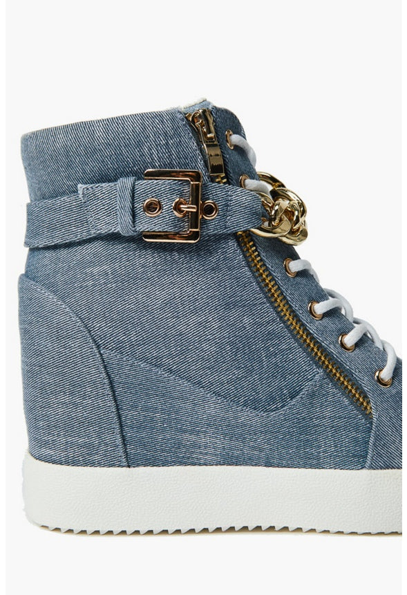 Aleale High Top Wedge Sneaker Chambray