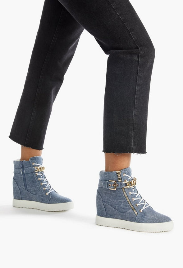 Aleale High Top Wedge Sneaker Chambray