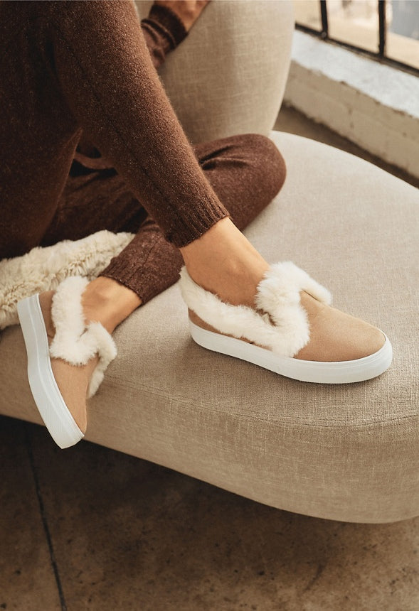 Eloise Faux Fur Slip-On Sneaker Portabella