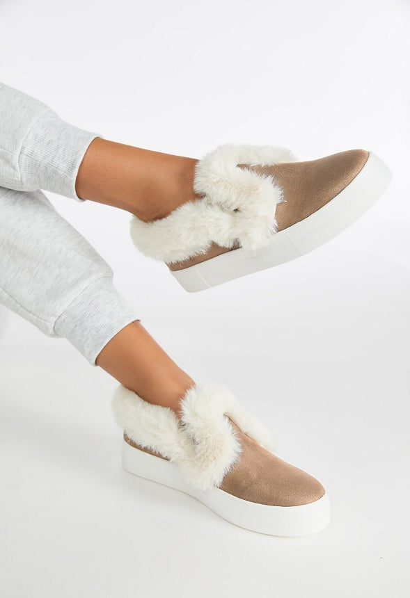 Eloise Faux Fur Slip-On Sneaker Portabella