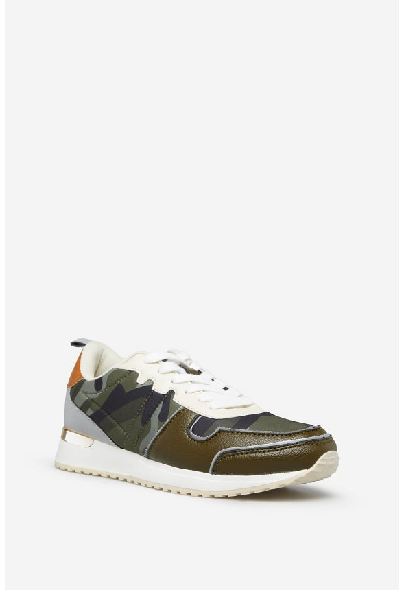 SHIFRA LACE UP SNEAKER Camo Multi