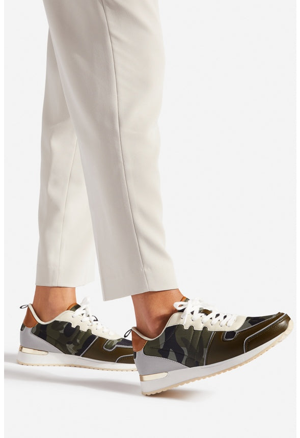 SHIFRA LACE UP SNEAKER Camo Multi