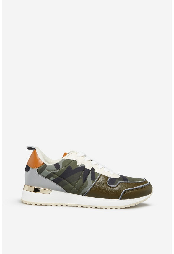 SHIFRA LACE UP SNEAKER Camo Multi