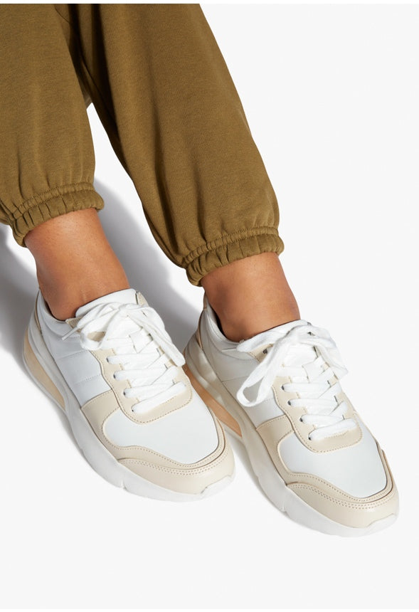 SYMONE LACE UP SNEAKER Bright White Multi
