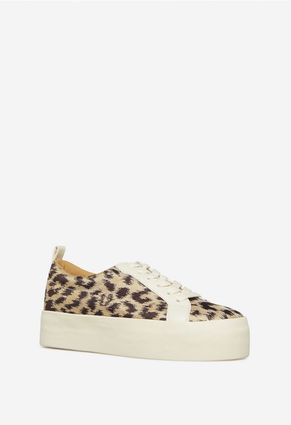CATHLENE FLATFORM SNEAKER Leopard / Bone