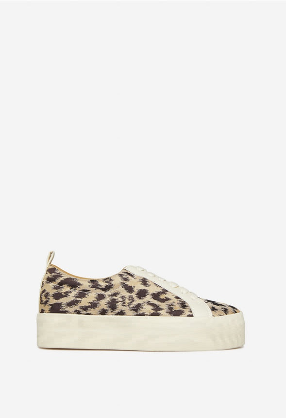 CATHLENE FLATFORM SNEAKER Leopard / Bone