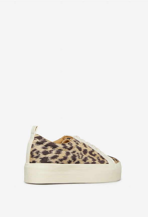 CATHLENE FLATFORM SNEAKER Leopard / Bone