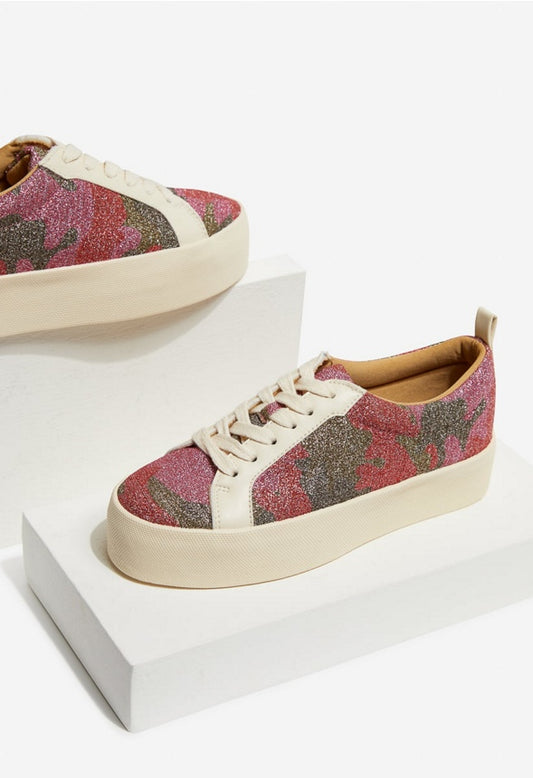 CATHLENE FLATFORM SNEAKER Hot Coral Camo
