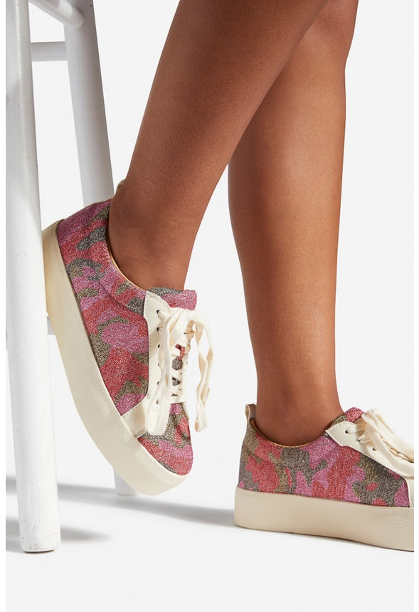 CATHLENE FLATFORM SNEAKER Hot Coral Camo