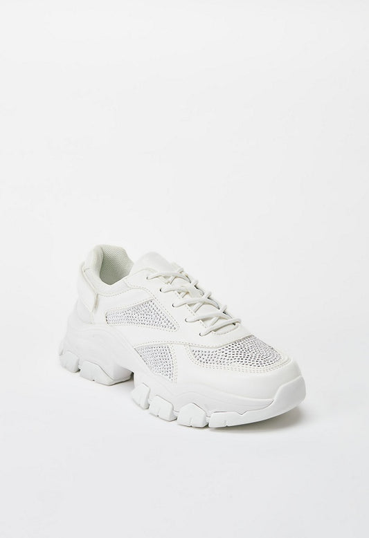 XIMENA CHUNKY SNEAKER Bright White/Stones