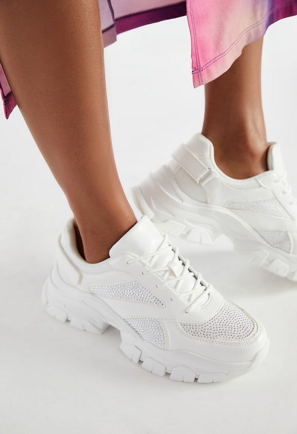 XIMENA CHUNKY SNEAKER Bright White/Stones