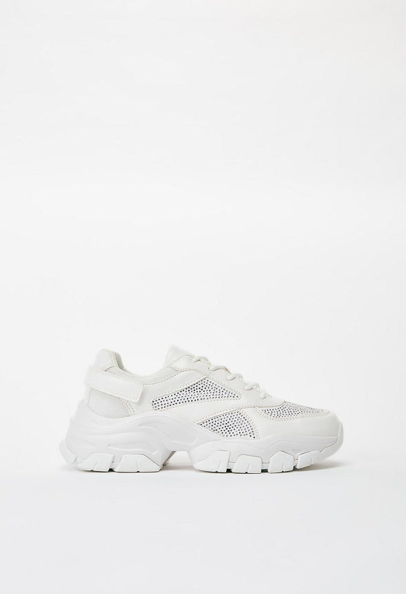 XIMENA CHUNKY SNEAKER Bright White/Stones