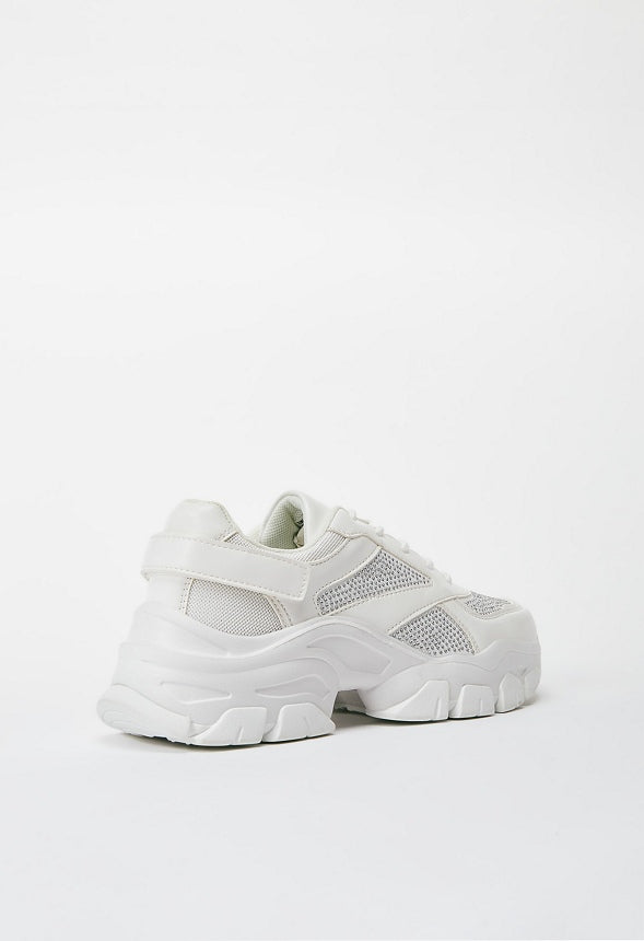XIMENA CHUNKY SNEAKER Bright White/Stones