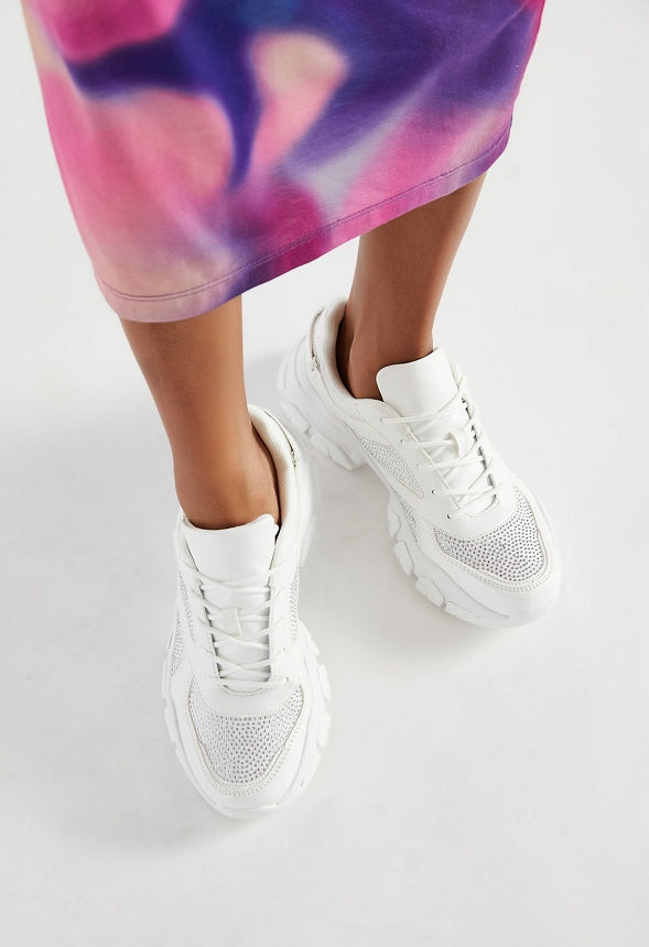 XIMENA CHUNKY SNEAKER Bright White/Stones