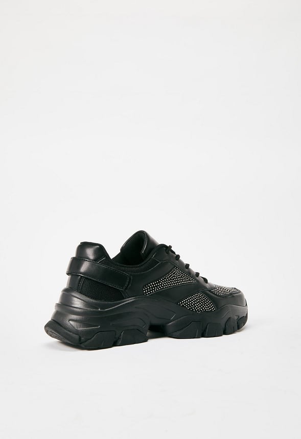 XIMENA CHUNKY SNEAKER Black Caviar/Stones