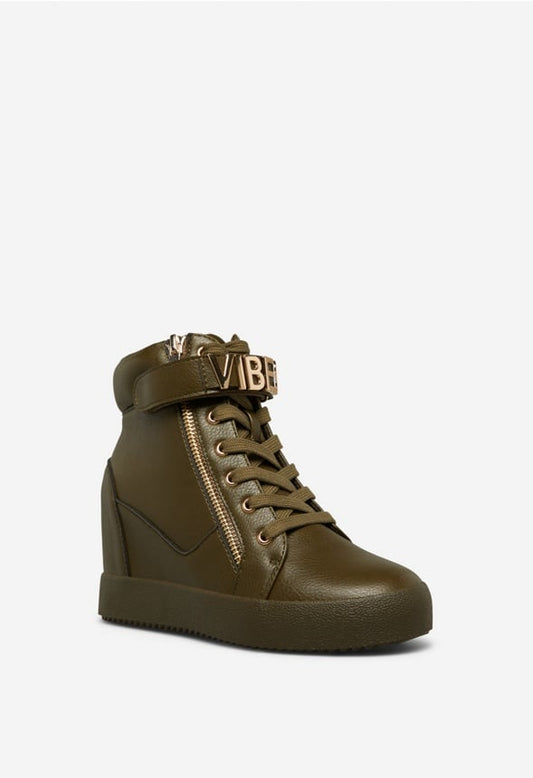 VIBES WEDGE SNEAKER Military Olive