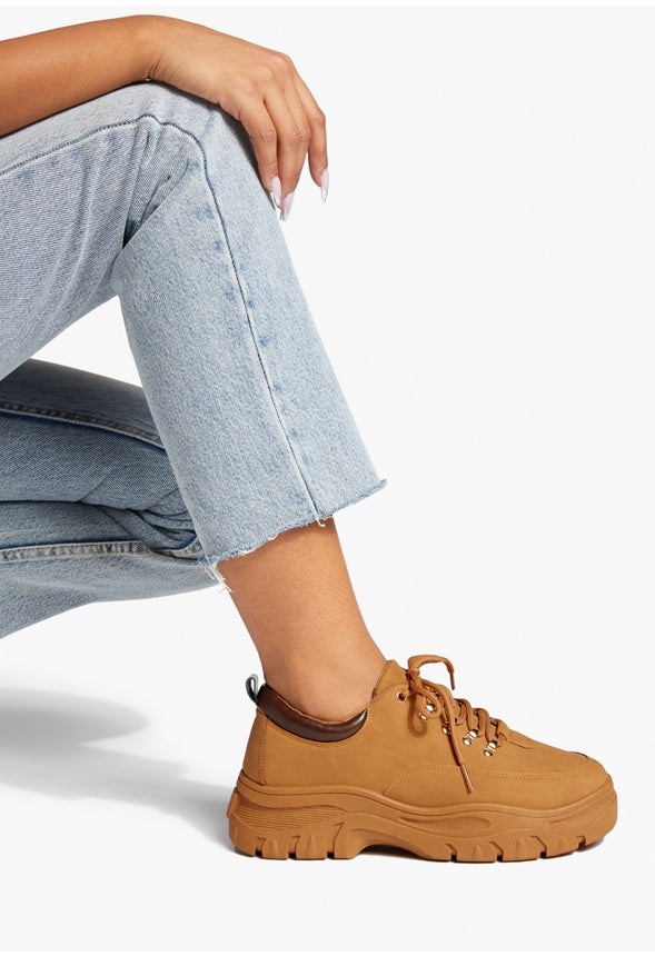 GEORGIA FLATFORM CHUNKY SNEAKER Tan