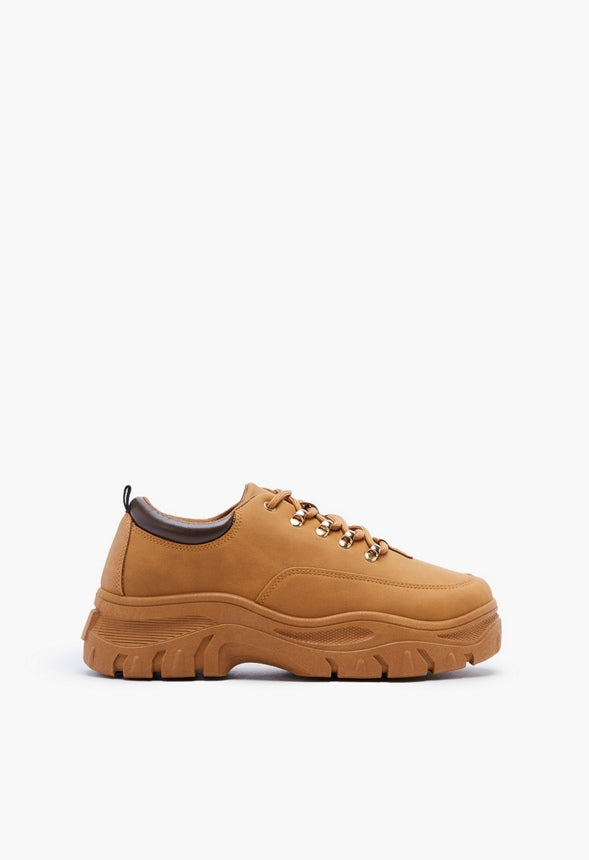 GEORGIA FLATFORM CHUNKY SNEAKER Tan