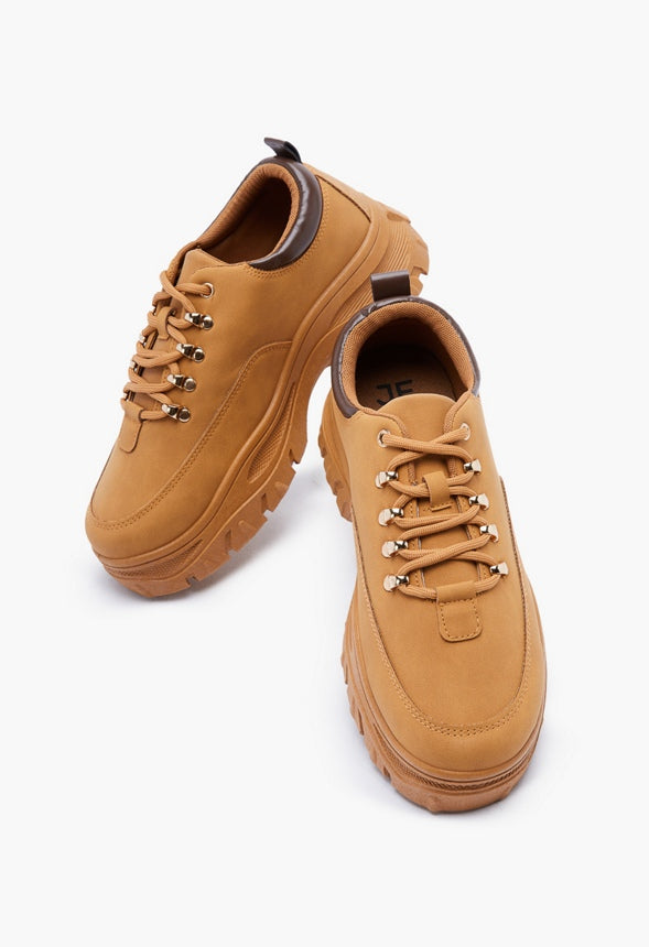 GEORGIA FLATFORM CHUNKY SNEAKER Tan