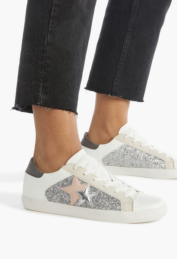 ZAYLEE EMBELLISHED SNEAKER Silver