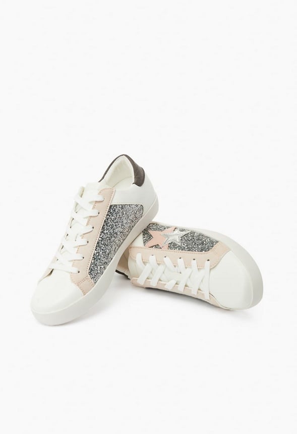 ZAYLEE EMBELLISHED SNEAKER Silver