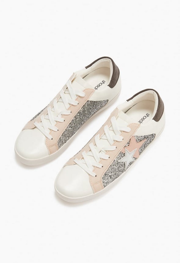 ZAYLEE EMBELLISHED SNEAKER Silver
