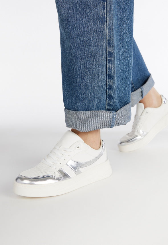 Brooklyn Court Sneaker Bright White/ Silver