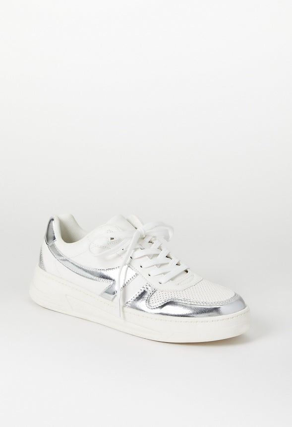 Brooklyn Court Sneaker Bright White/ Silver