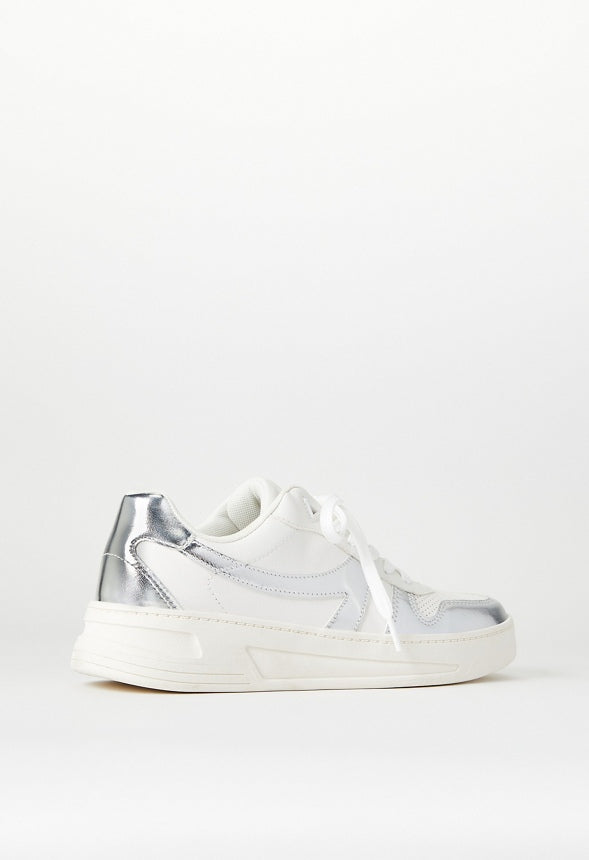 Brooklyn Court Sneaker Bright White/ Silver