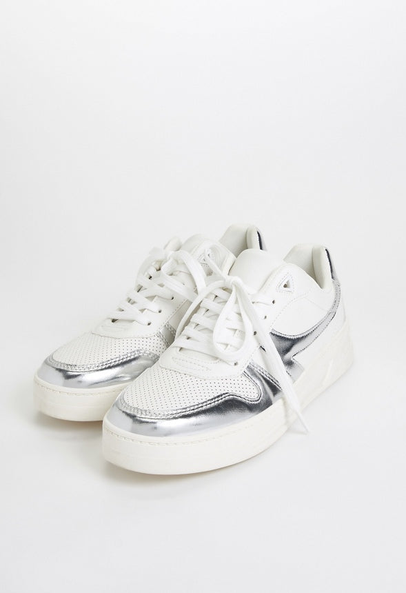 Brooklyn Court Sneaker Bright White/ Silver
