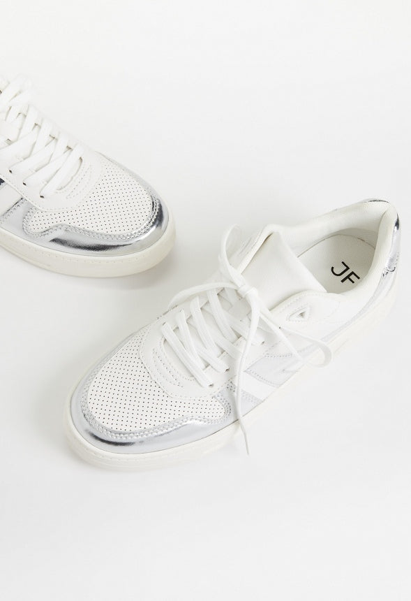Brooklyn Court Sneaker Bright White/ Silver