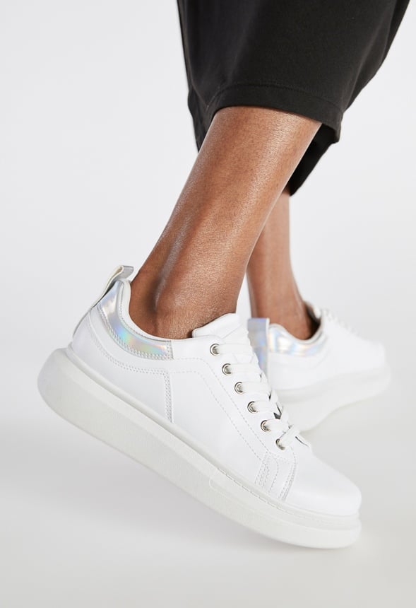 Breanne Platform Sneaker Bright White/White Iridescent