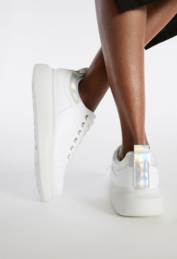 Breanne Platform Sneaker Bright White/White Iridescent