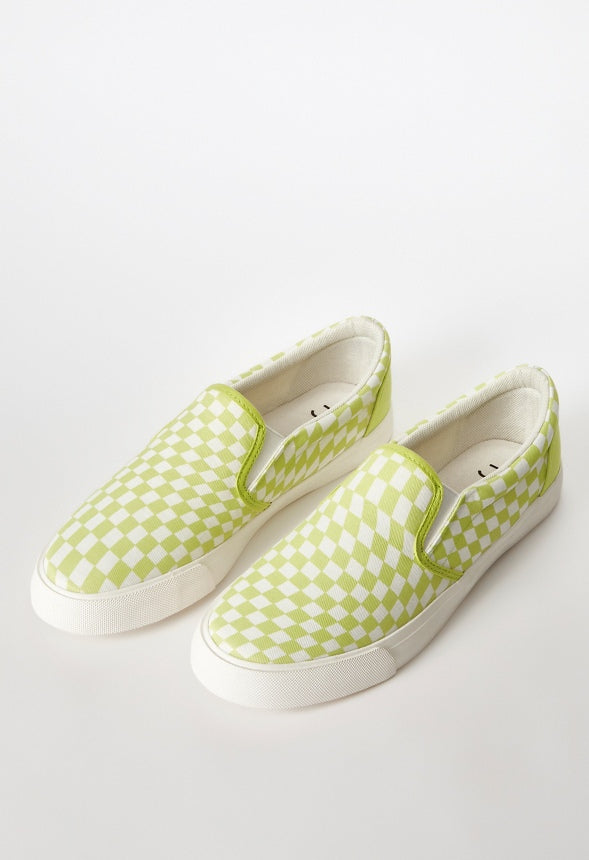 Lexy Slip-On Sneaker Wild Lime Wavy Check