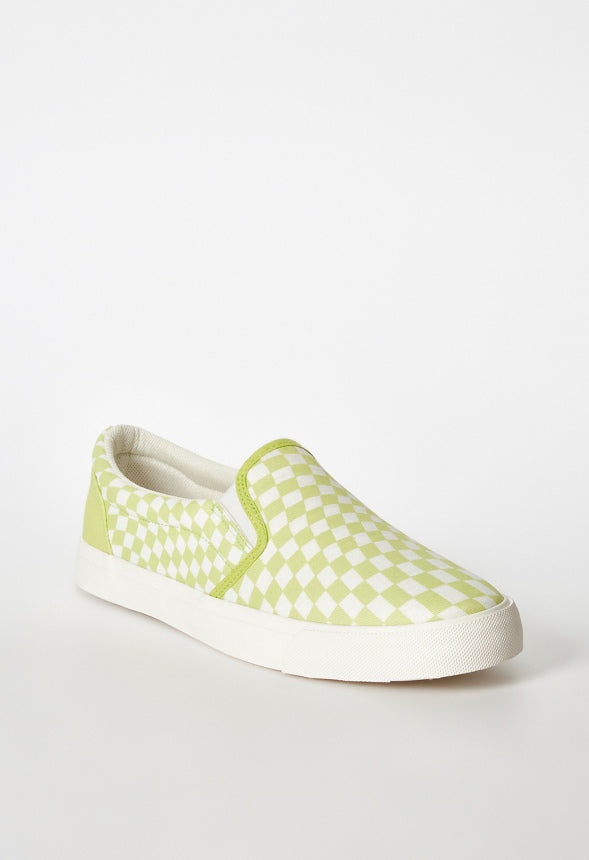 Lexy Slip-On Sneaker Wild Lime Wavy Check