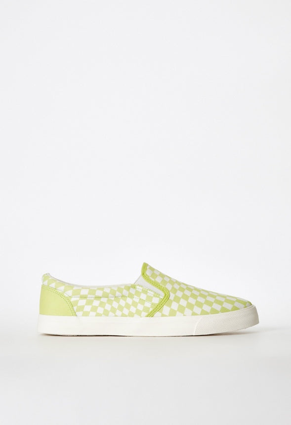 Lexy Slip-On Sneaker Wild Lime Wavy Check