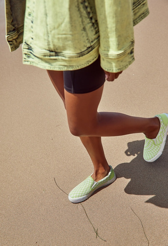 Lexy Slip-On Sneaker Wild Lime Wavy Check